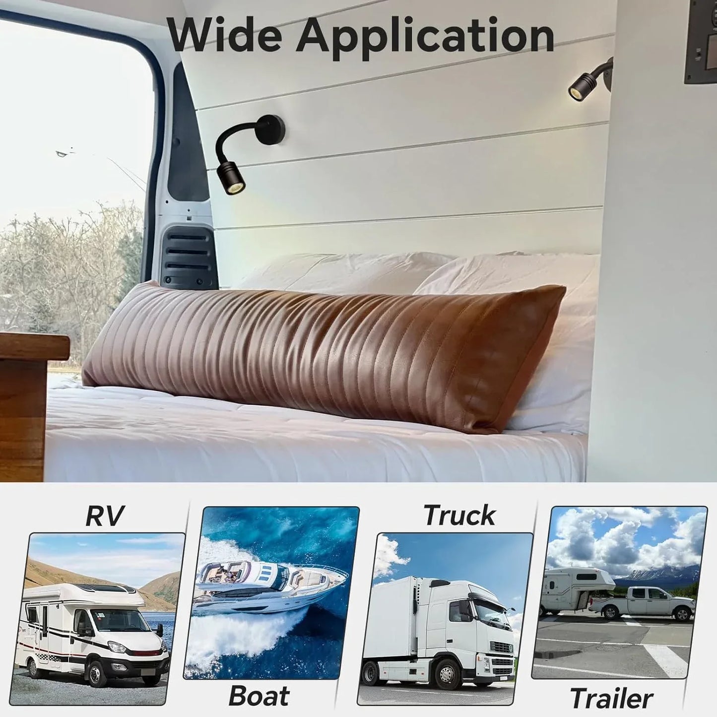 Obeaming 12V Dimmable Gooseneck Reading Lamp with USB Charger SET OF 2 - Gomix Brands Outlet