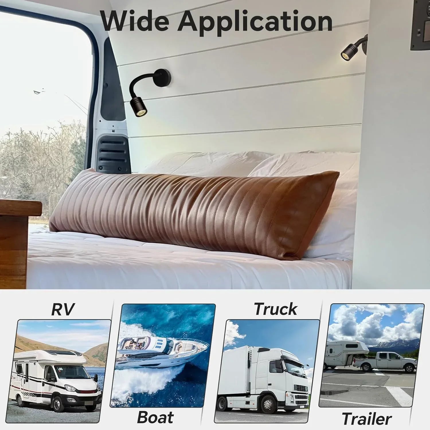 Obeaming 12V Dimmable Gooseneck Reading Lamp with USB Charger SET OF 2 - Gomix Brands Outlet