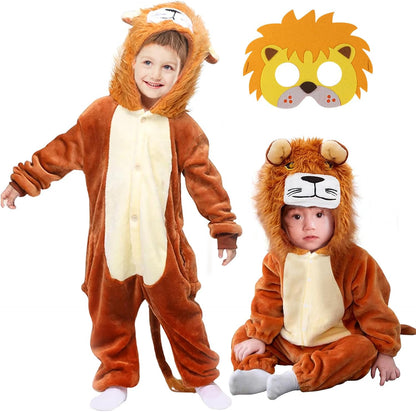 ATOWORLD Plush Lion Costume for Kids – Warm Zippered Outfit