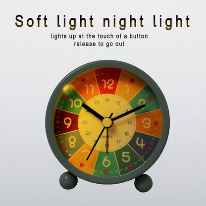 Lancoon Cute Alarm Clock with Color Coded Time Zones Digital Dial Silent Movement Metal Casing Blue