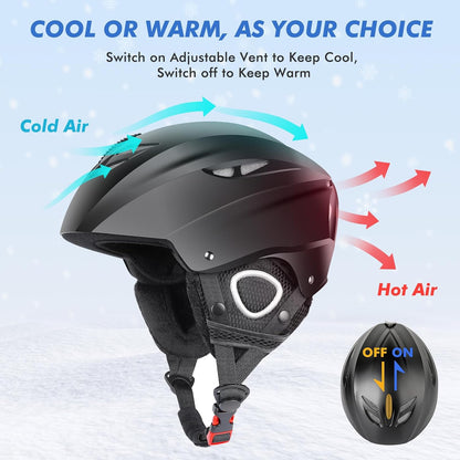 KUYOY Unisex Medium Ski Helmet with Goggle Compatibility