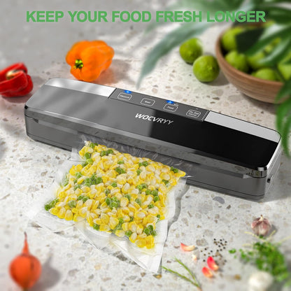 WOCVRYY V2 6-in-1 Vacuum Sealer 125W Dry & Wet Mode Black