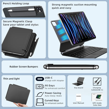 RAYMCRAFT 11‑inch iPad Air/Pro Magic Keyboard with Backlit Keys