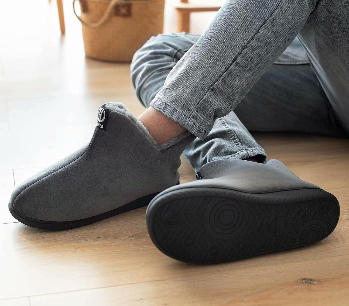 GURGER Warm Fur‑Lined Slipper Boots with Hard Sole