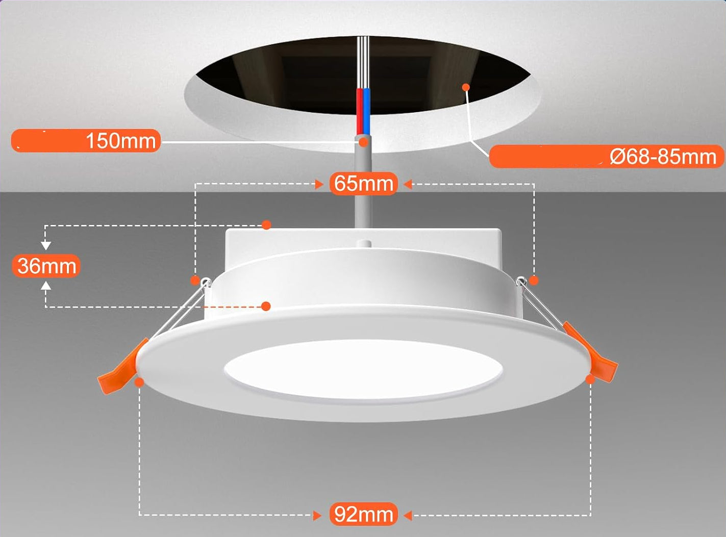 DUSKTEC TD3C001 RGB LED Recessed Downlights Alexa 2700K-6000K