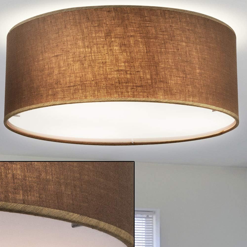 Globo Decorative Brown Textile Ceiling Lamp for Living Room