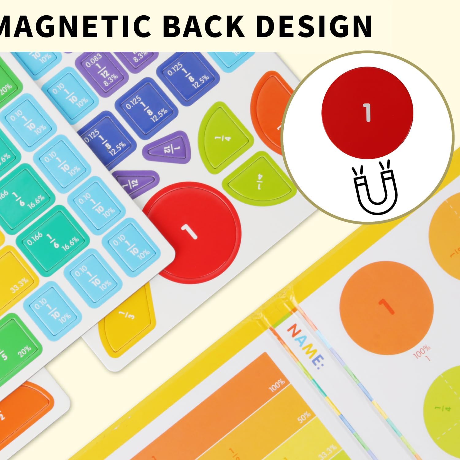 KOOMAL Magnetic Fraction Score Disk Educational Puzzle for Kids