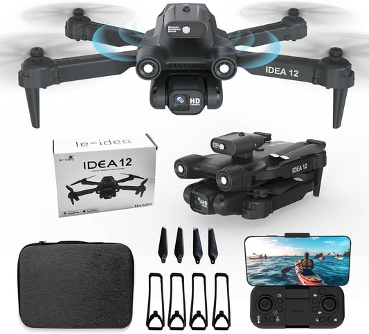 IDEA12 Adjustable 1080P Drone with Dual Cameras & Obstacle Avoidance