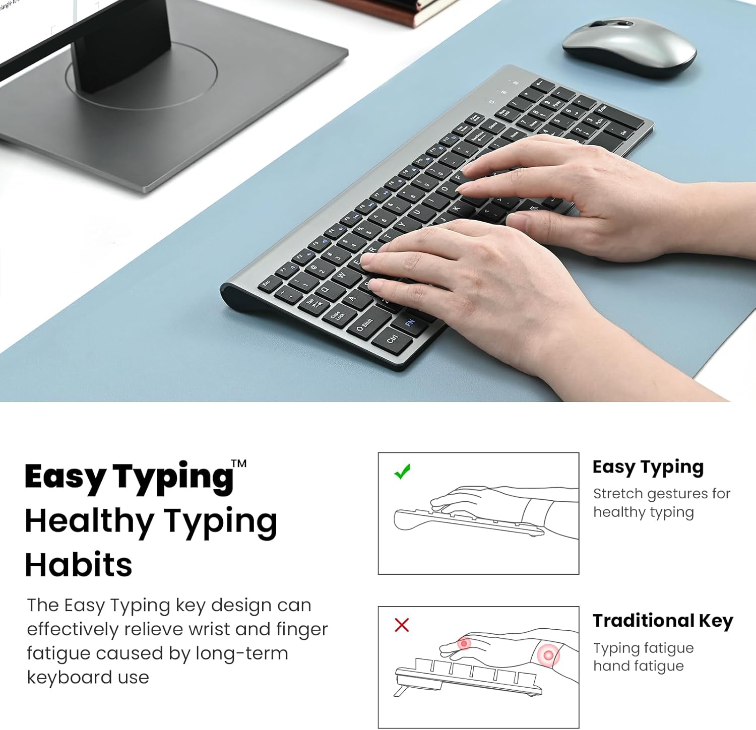 cimetech EasyTyping KF10 Ultra Slim Silent Wireless Keyboard Mouse Combo