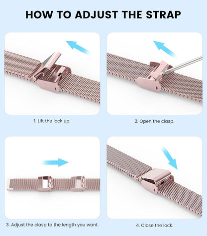 Astorgos Milanese Watch Band for Xiaomi Mi Band 9 8 Pink