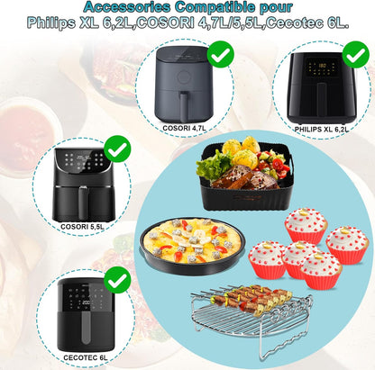 Moleath 21cm Silicone Air Fryer Accessory Set 4pcs