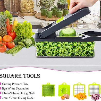 Toskope 14-in-1 Multifunctional Vegetable Chopper Mandoline Grayish Green