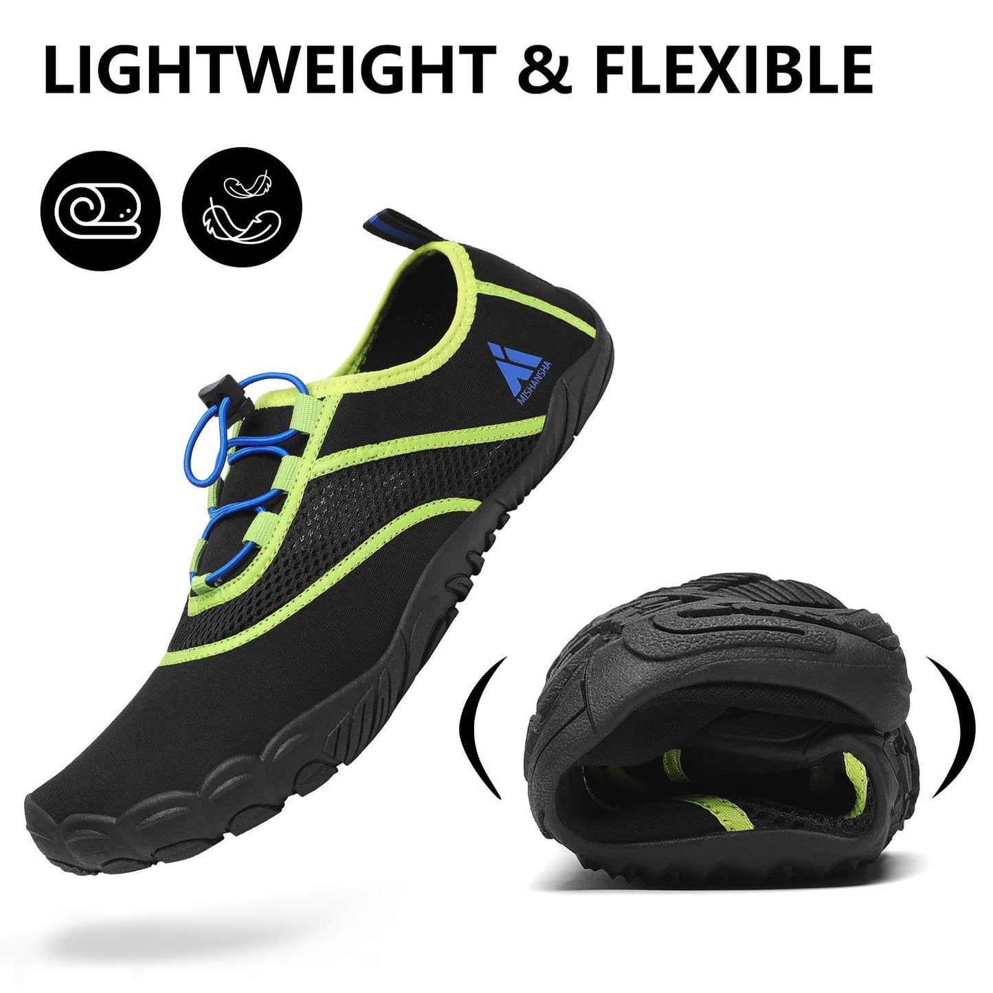 Mishansha Unisex Barefoot Quick-Dry Water Shoes for Beach Swim Surf Yoga