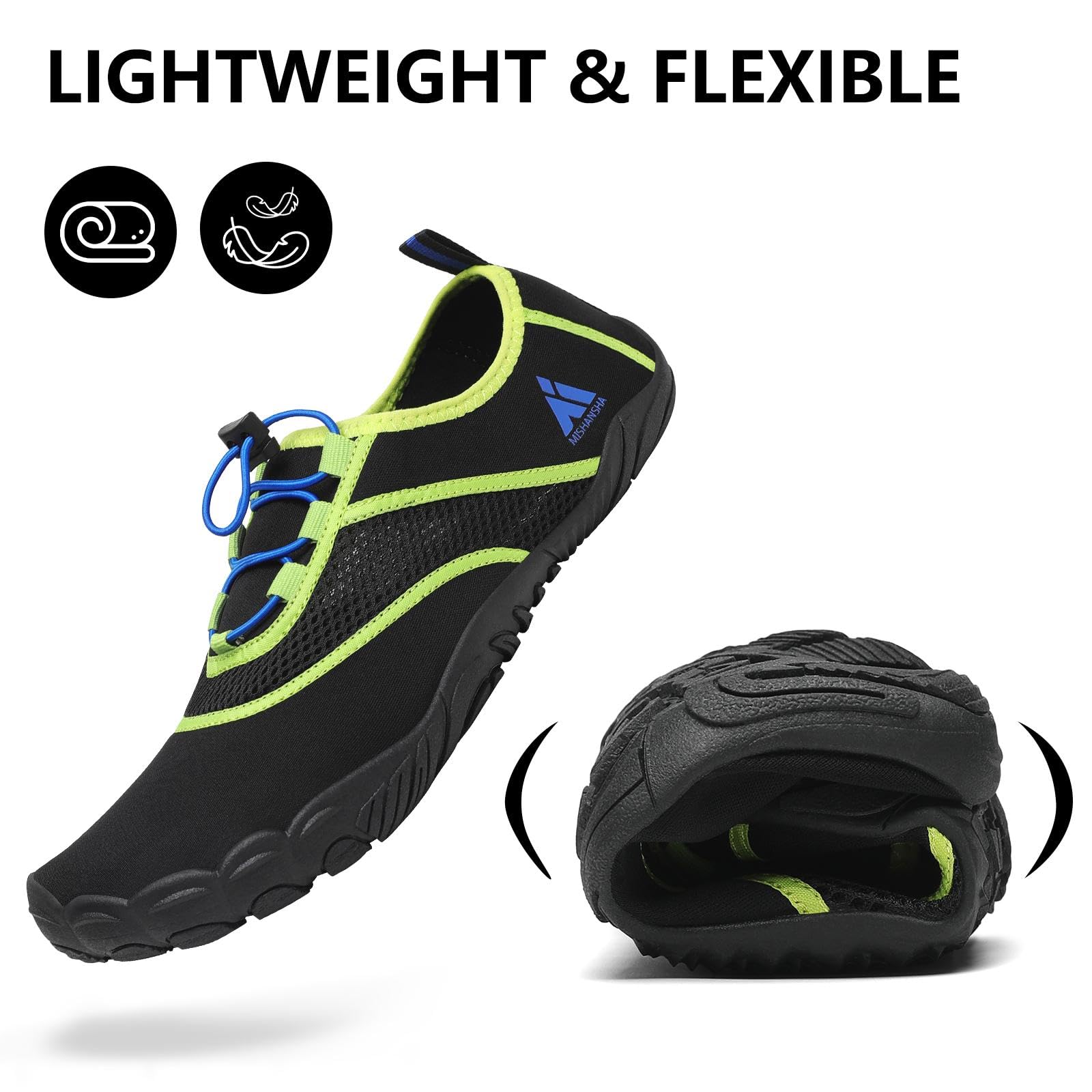 Mishansha Unisex Barefoot Quick-Dry Water Shoes for Beach Swim Surf Yoga