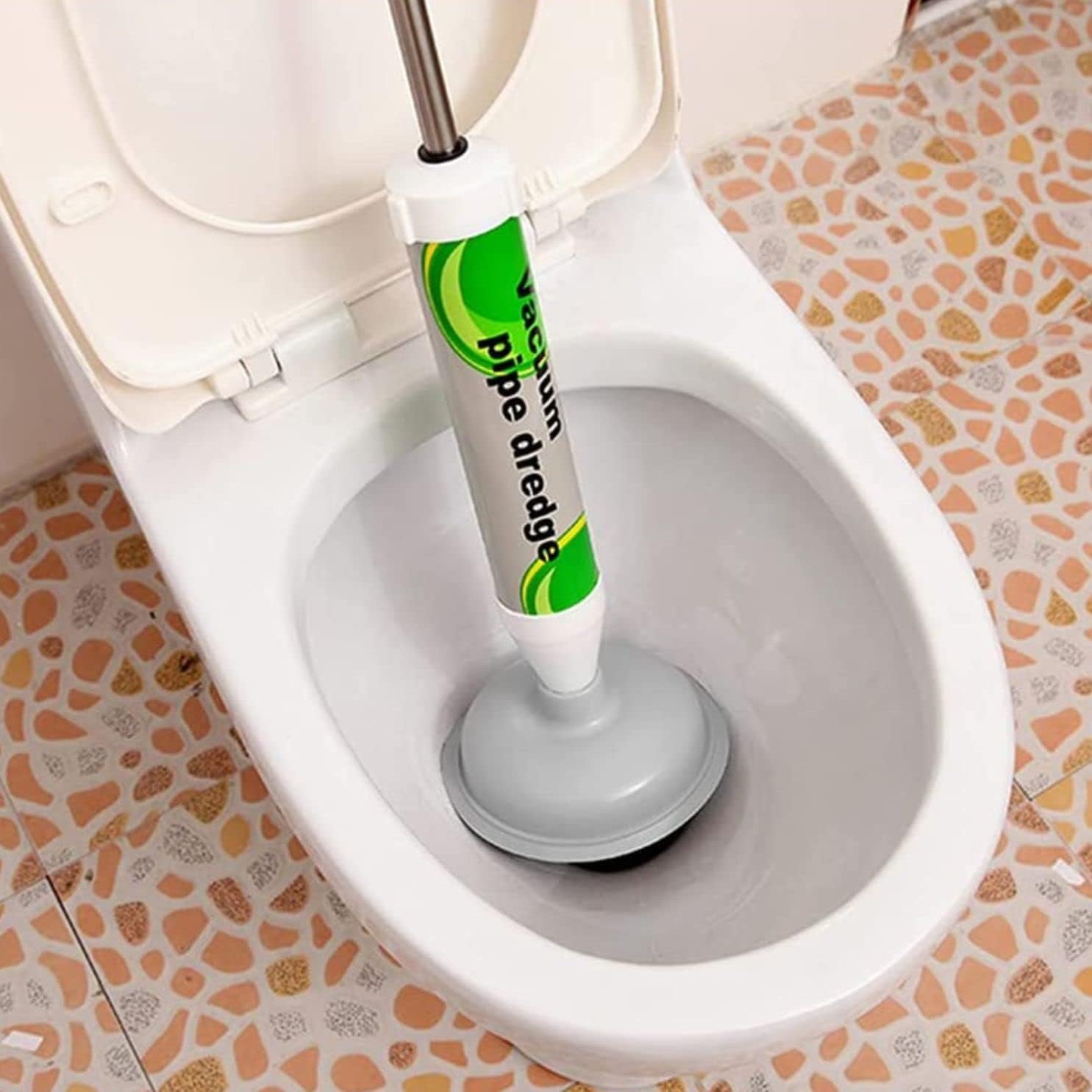 Oui Mama High-Pressure Toilet Plunger with Heavy-Duty Drain Blaster