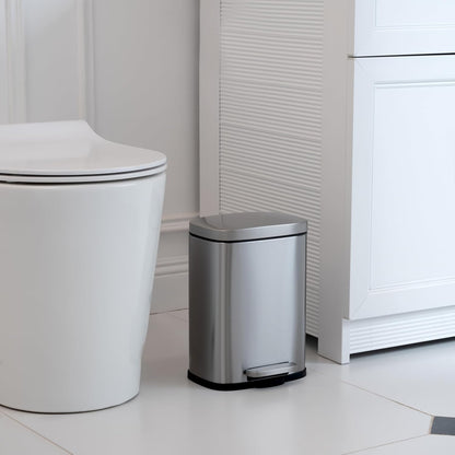 Amazon Basics 5L Soft-Close Kitchen Waste Bin with Pedal