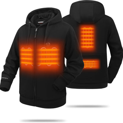 HEWINZE Heated Zip-Up Hoodie with 7.4V Battery Pack