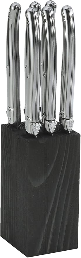 Laguiole Jean Dubost 6-Piece Stainless Steel Steak Knife Set – Premium French Cutlery