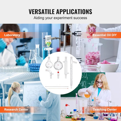 VEVOR 13-Piece 24/40 Glass Distillation Kit with 1000ml Bottle