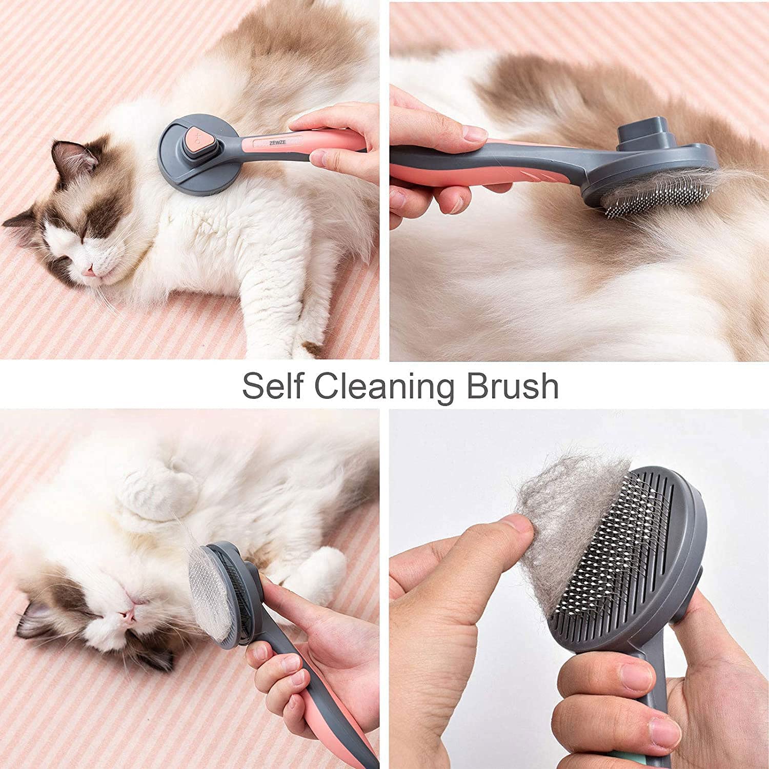 ZEWZE Pet Brush: Shedding Tool for Medium and Long Hair Pets