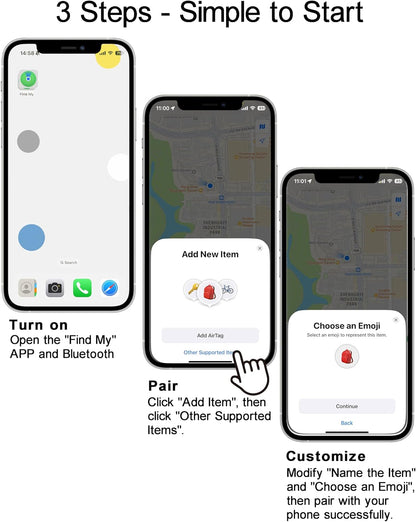 QING CAOQING Air Tracker Tag 2-Pack Locate App iOS Only Keyring Included