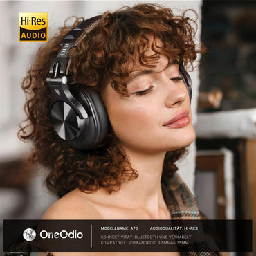 OneOdio A70 Fusion Bluetooth Over‑Ear Headphones 72‑Hour Hi‑Fi Stereo Black