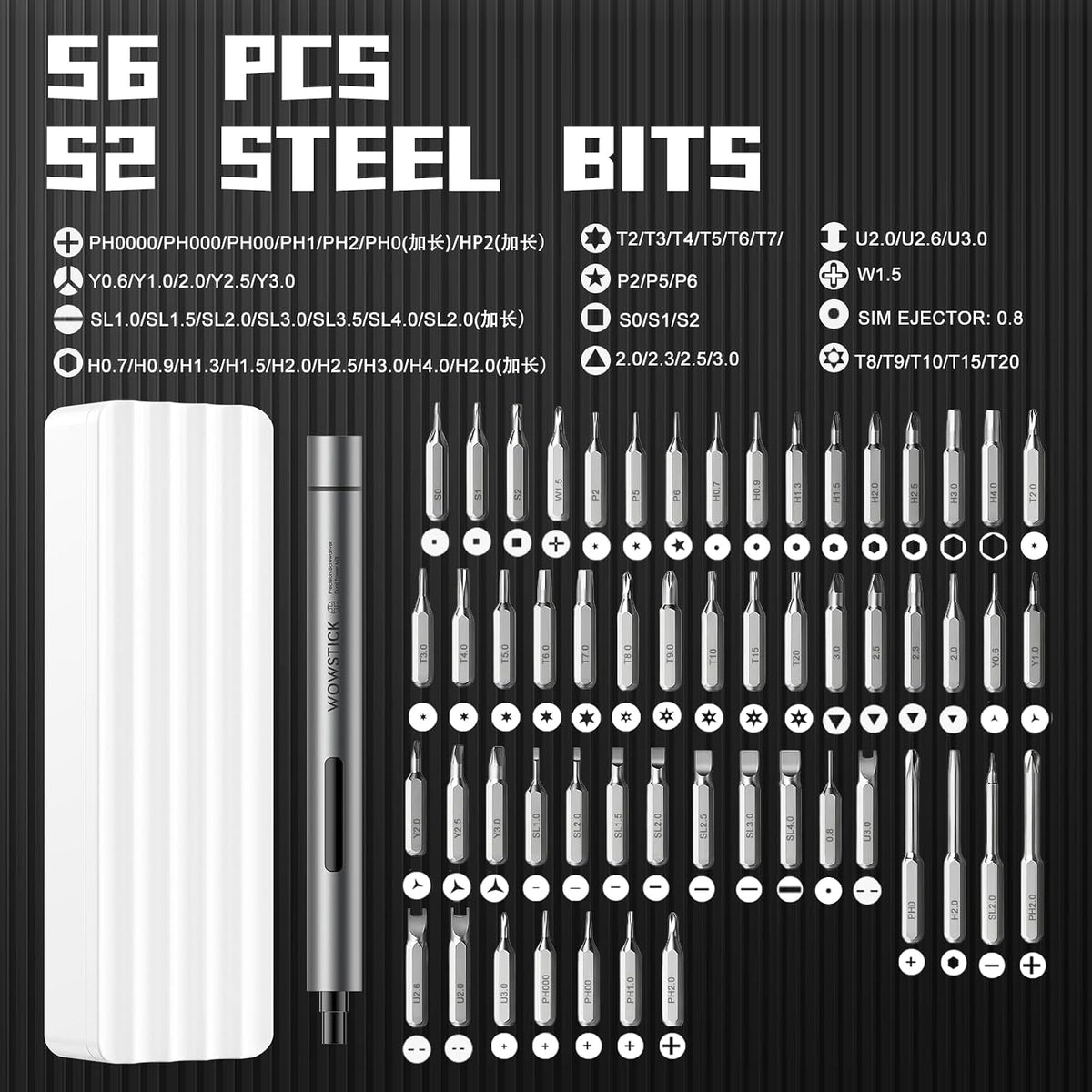wowstick 1F+ Lithium Precision Screwdriver Set Gray
