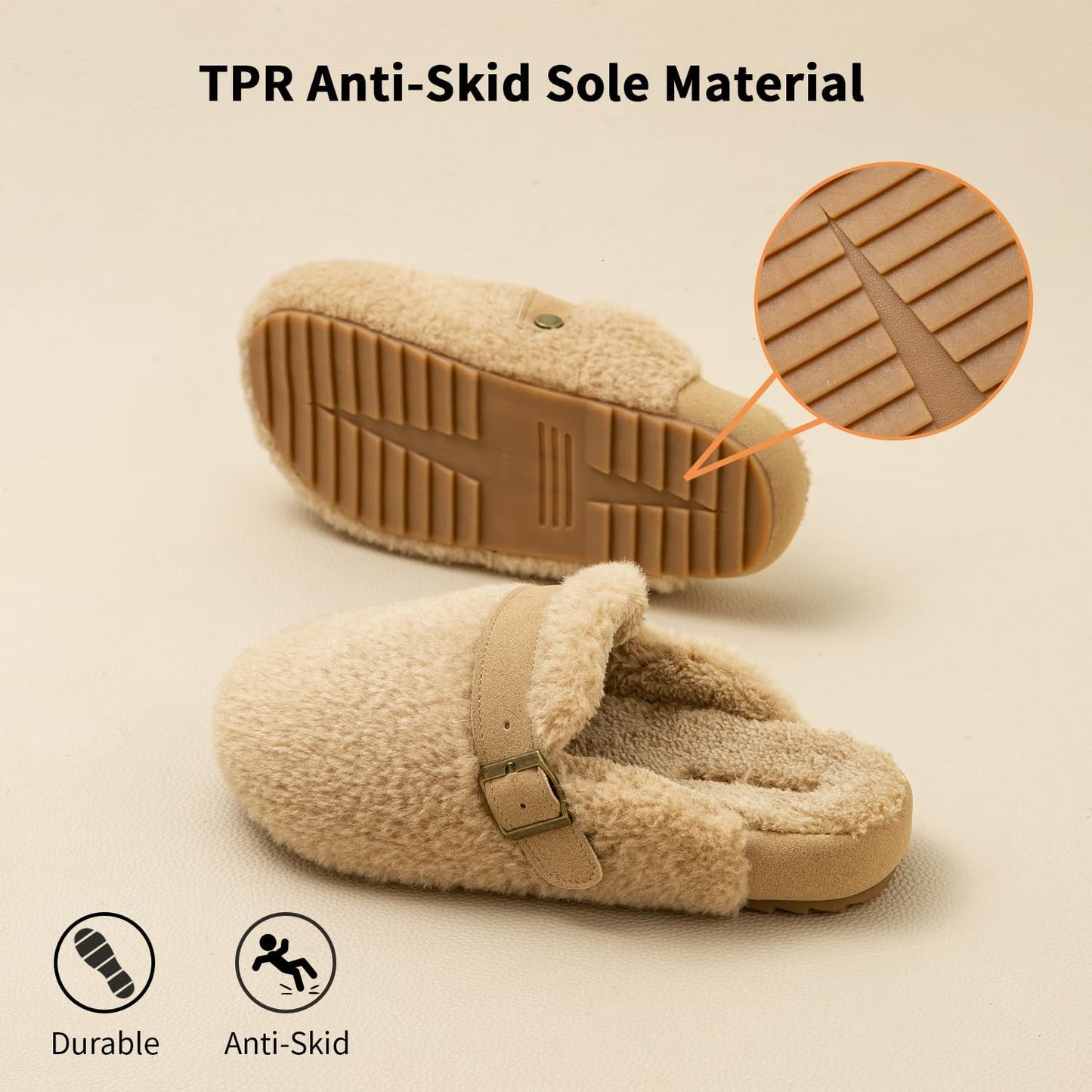 Felokont Women's Winter Plush Non-Slip House Slippers – Warm Cozy Comfort