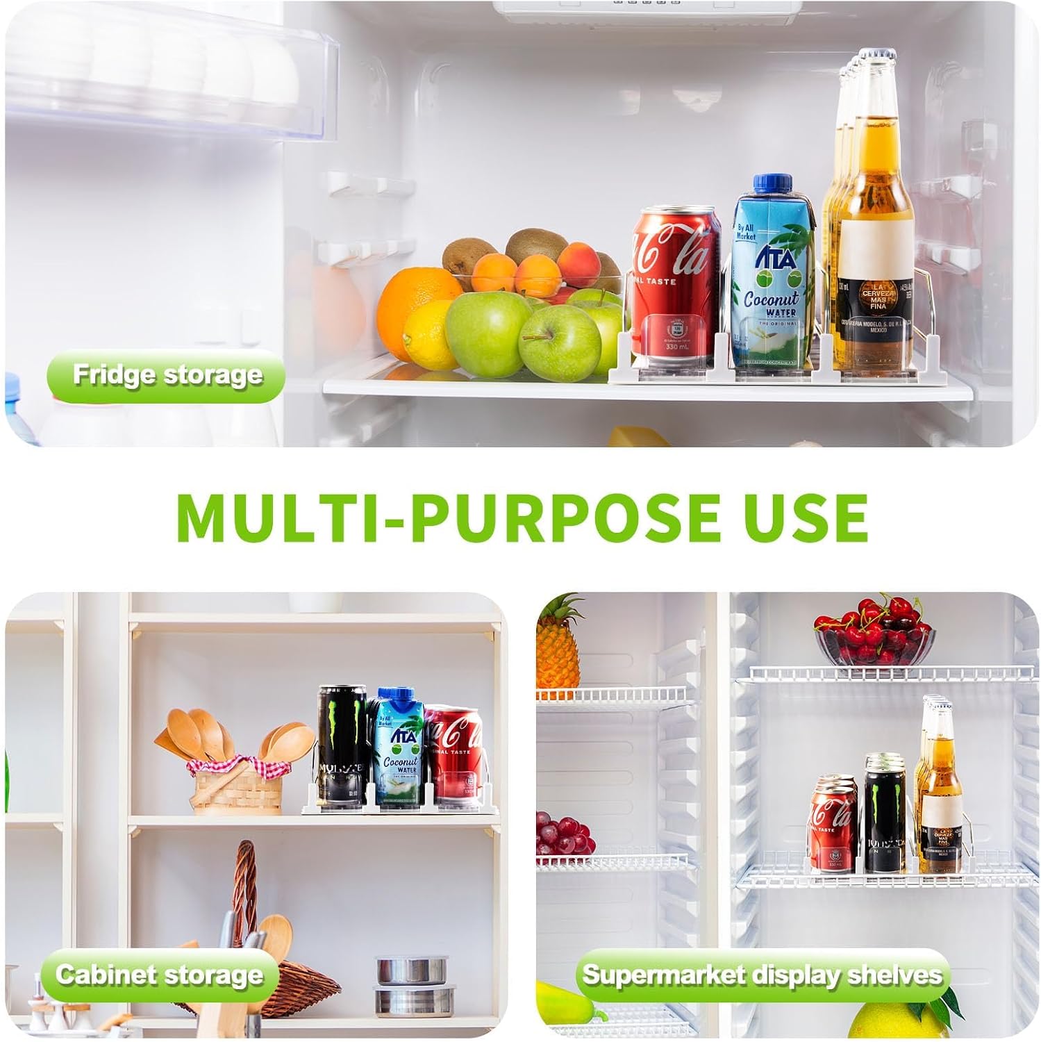 Accwork Automatic Can Dispenser For Fridge 5 Rows 42x31cm