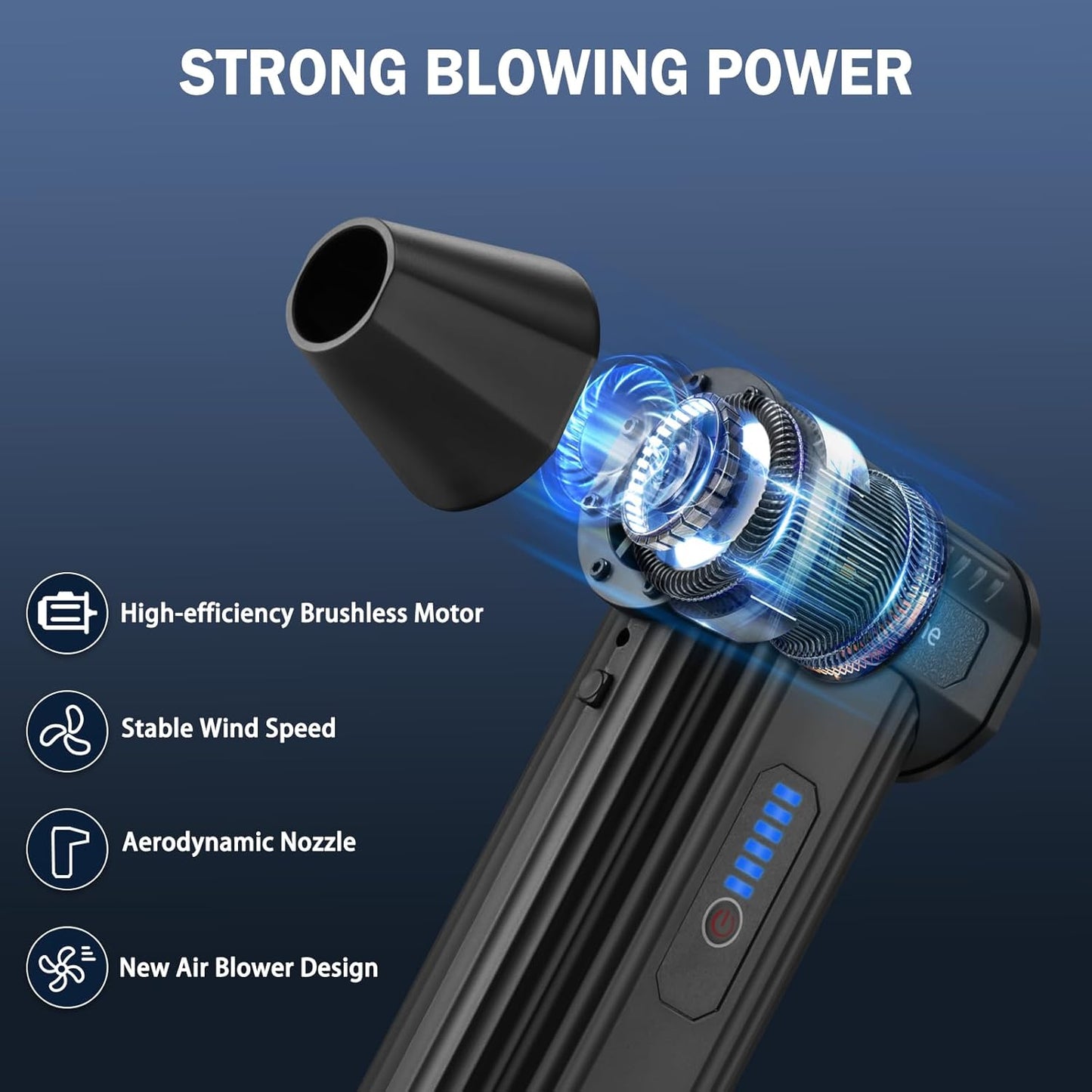 Koilboane Brushless Cordless Air Duster 8000mAh Portable Blower
