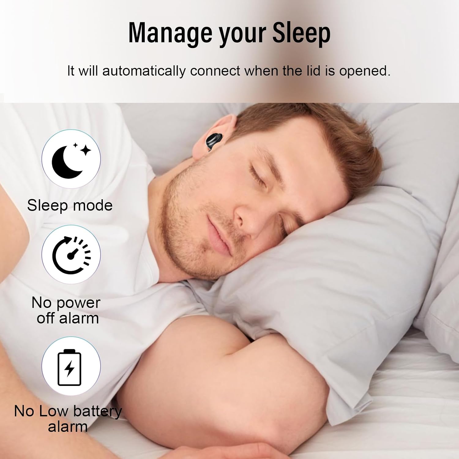 DUSONLAP SU8 Bluetooth 5.4 Wireless Earbuds 47H Playtime Noise Cancelling LED Display Touch Control IPX7 Waterproof USB-C Black