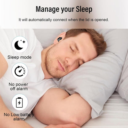 DUSONLAP SU8 Bluetooth 5.4 Wireless Earbuds 47H Playtime Noise Cancelling LED Display Touch Control IPX7 Waterproof USB-C Black