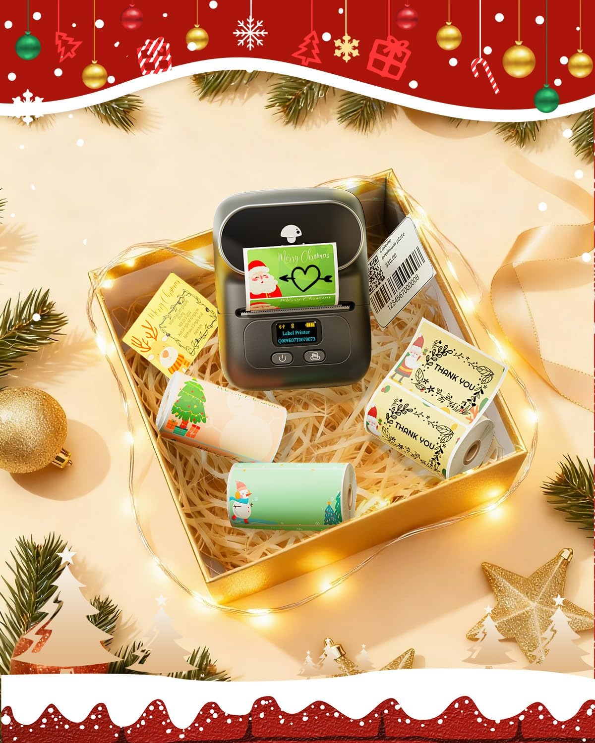 Phomemo M110 Portable Bluetooth Thermal Label Printer with 40x30mm Labels