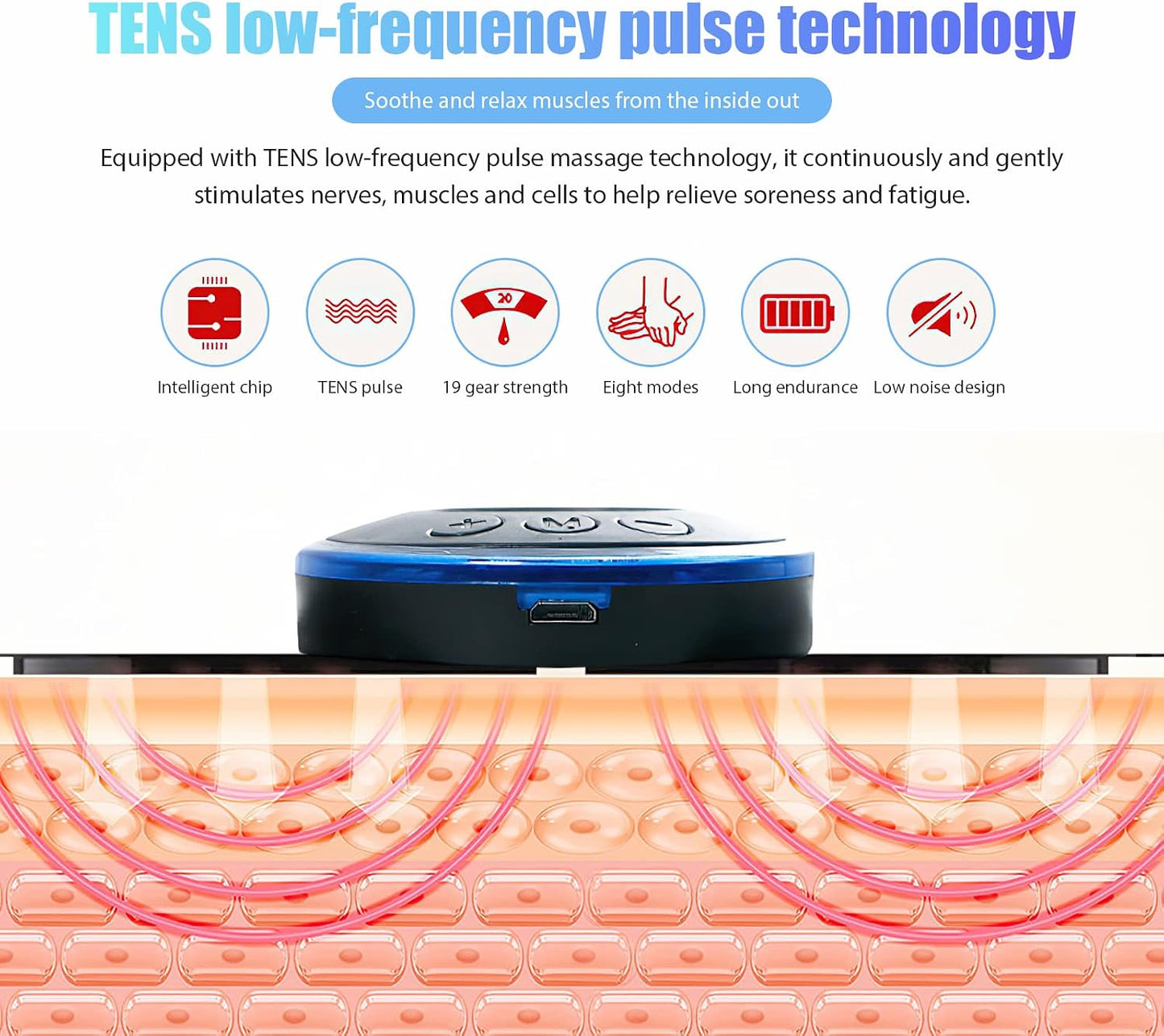EMS Mini Body Massager Portable Rechargeable Electric Muscle Stimulation