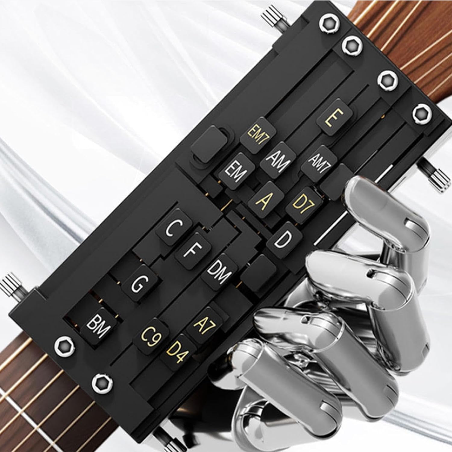 Black Guitar Hand Exerciser Chord Trainer for Folk Guitars