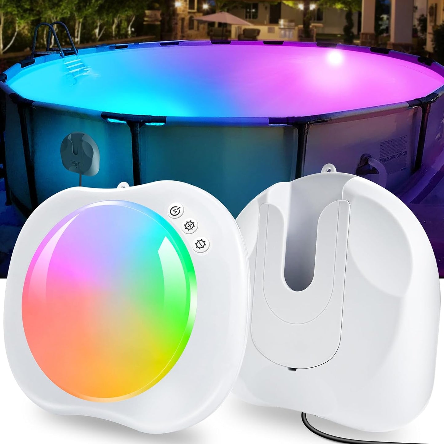 DeeprBetter CT303_1V Floating Pool Light Color Changing Waterproof Magnetic White