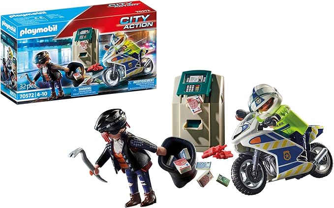 Playmobil Bank Robber Chase Action Figure Playset with Police Pursuit