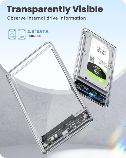 POSUGEAR 2.5" External Hard Drive Enclosure USB-C 3.1