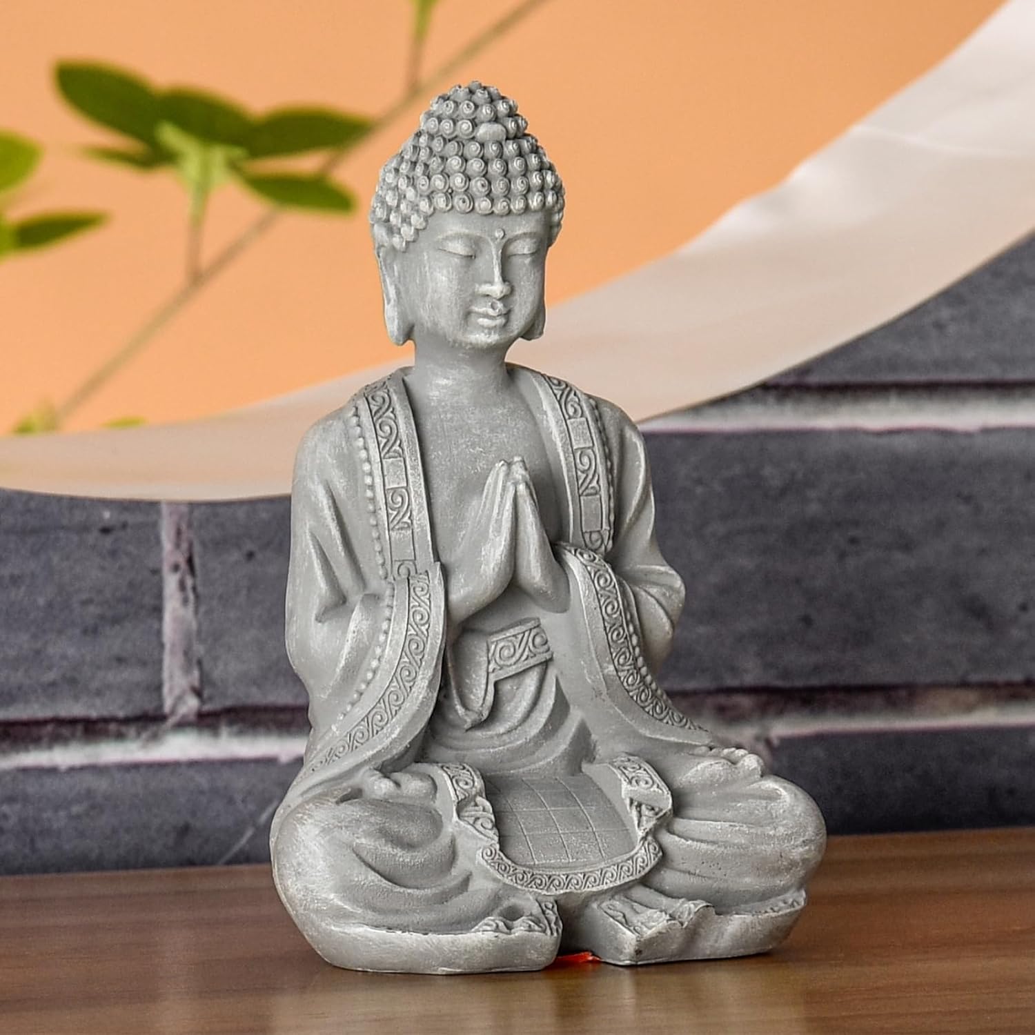 Zen Light SBM2 Stone Buddha Figurine Meditation Grey 10 x 5 x 12.5 cm