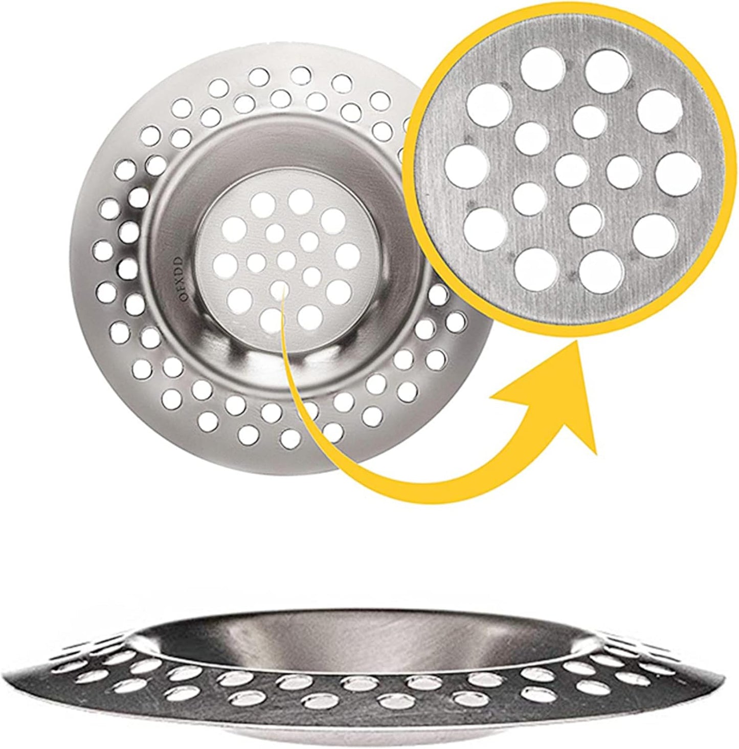 Sink Strainer Plug Hole Hair Catcher 2Pcs Stainless Steel Hair Catchers, Bathtub Shower Drain Cover Hair Catcher Sink Plug Stopper Drain Filter for Kitchen Bathroom Sink (7.6cm)