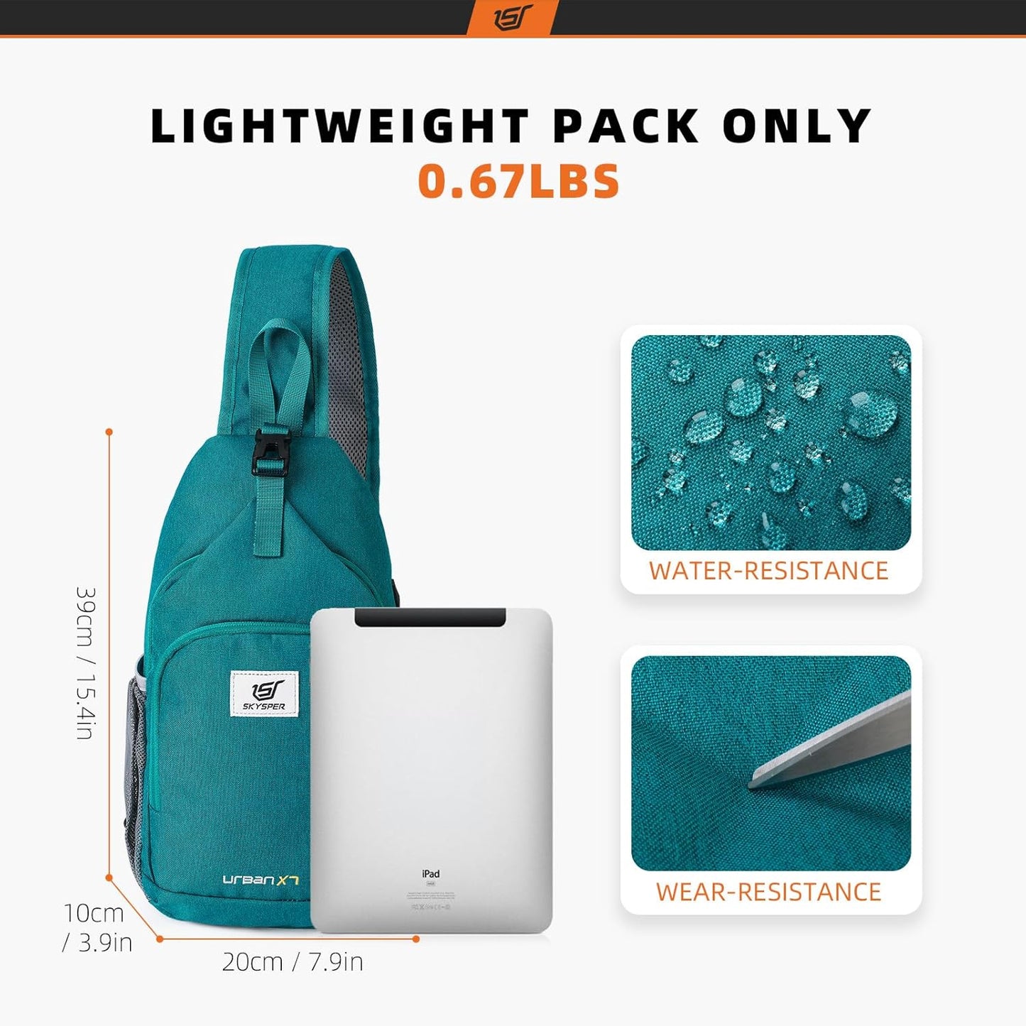 SKYSPER RFID Blocking Sling Bag Lightweight Travel Daypack for Hiking