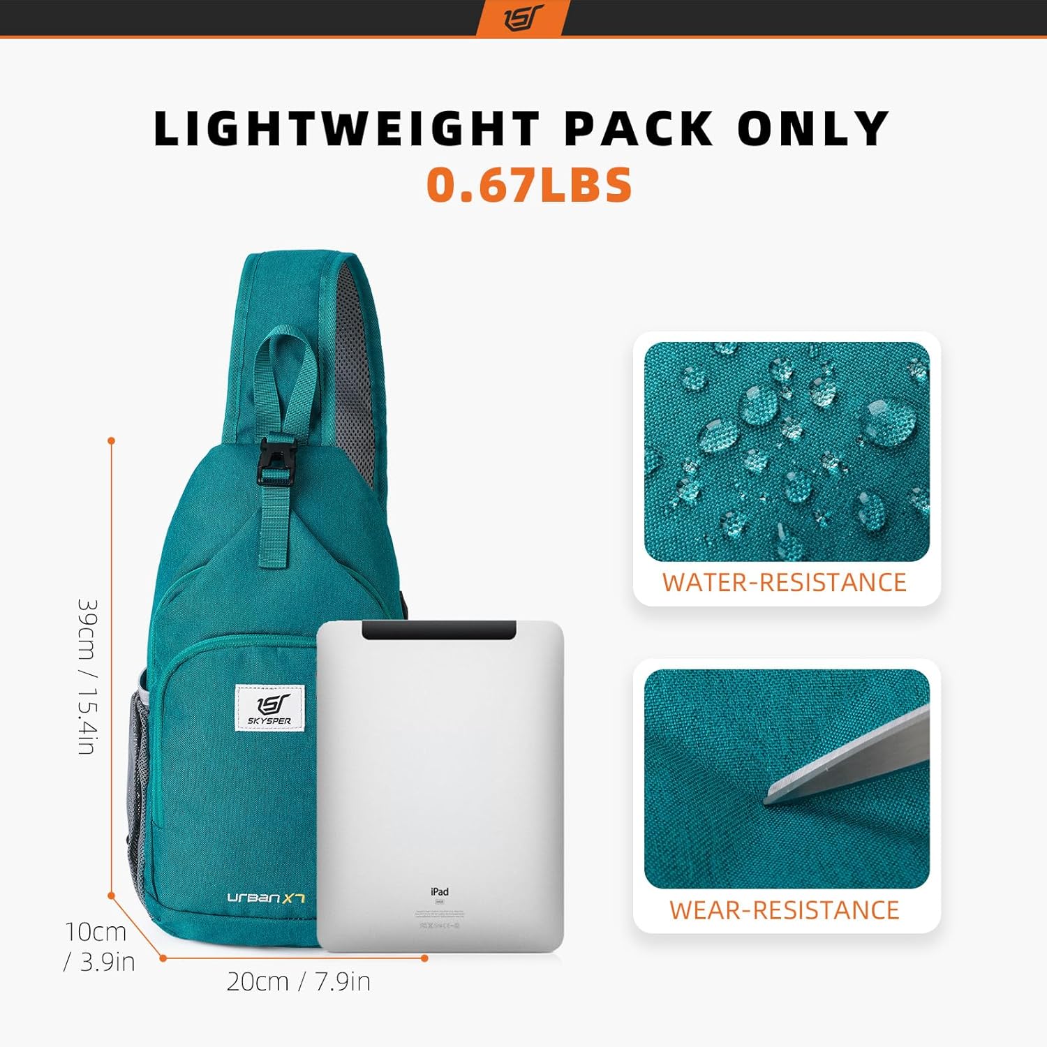 SKYSPER RFID Blocking Sling Bag Lightweight Travel Daypack for Hiking