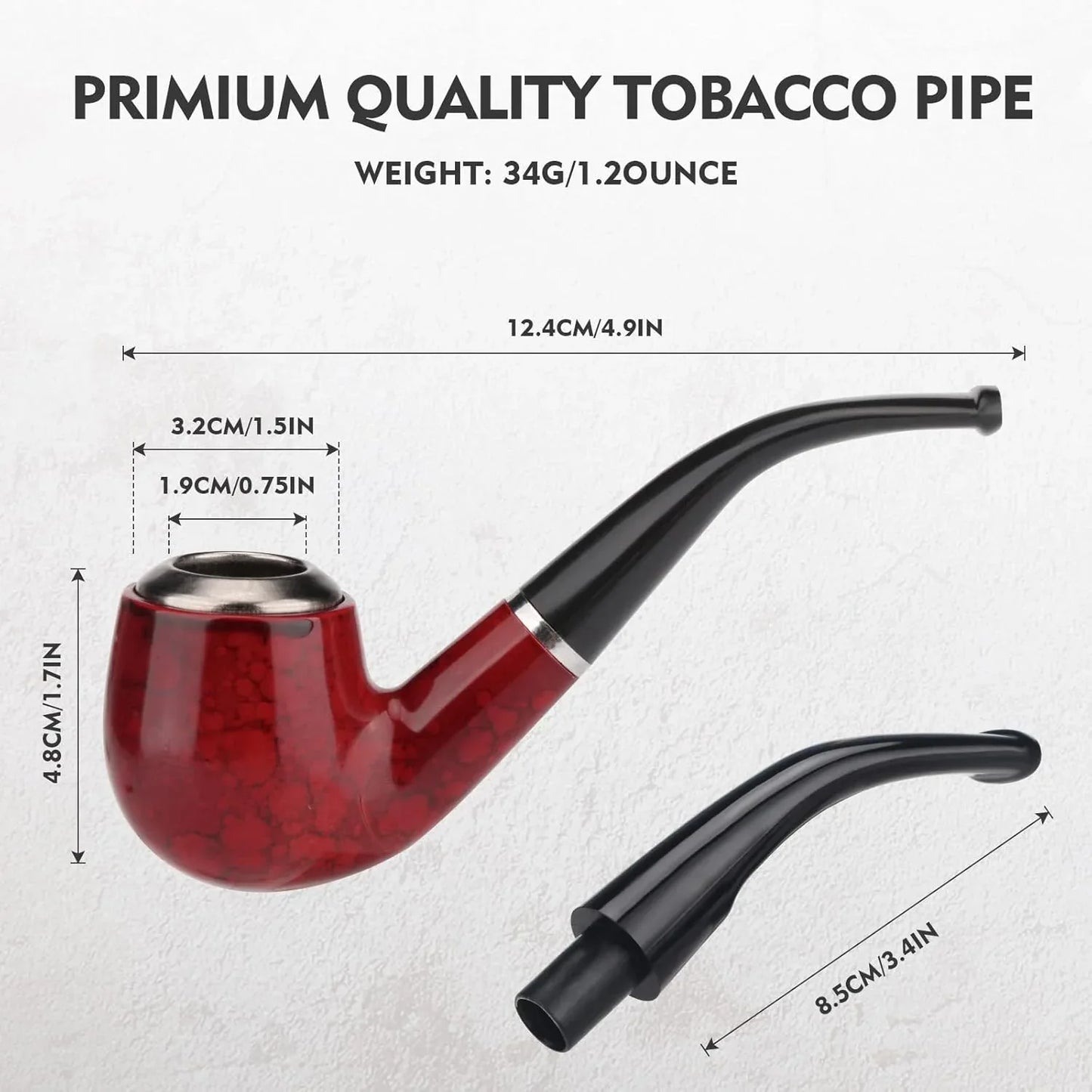 Scotte Captain Pipe: Classic Red Tobacco Pipe with Smooth Finish - Gomix Brands Outlet