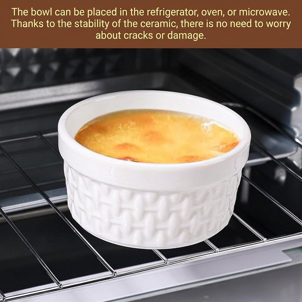 BAIFULAI Ceramic Creme Brulee Bowls Set of 6 230ml