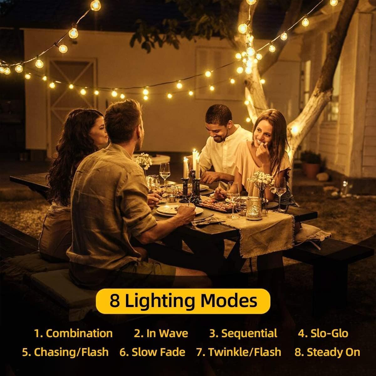 LSLCQW Solar String Lights 60 LED 40ft Crystal Globe 8 Modes IP65 Waterproof Outdoor