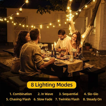 LSLCQW Solar String Lights 60 LED 40ft Crystal Globe 8 Modes IP65 Waterproof Outdoor