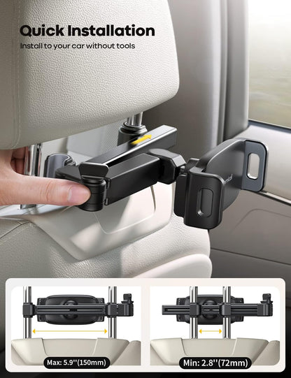 Lamicall Car Headrest Tablet Holder Extension Arm 4.7‑11" Tablet