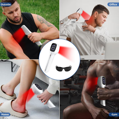 Zelvory Handheld Cold Laser Red Light Therapy Device 808nm 650nm for Humans Dogs Pain Relief
