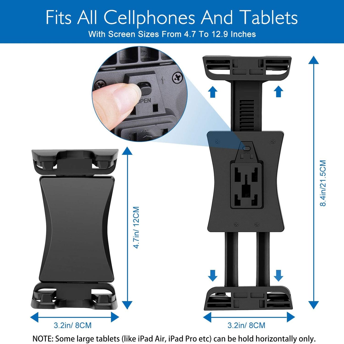 Cenawin Universal Tablet Tripod Adapter for 4.7‑12.9‑Inch Devices