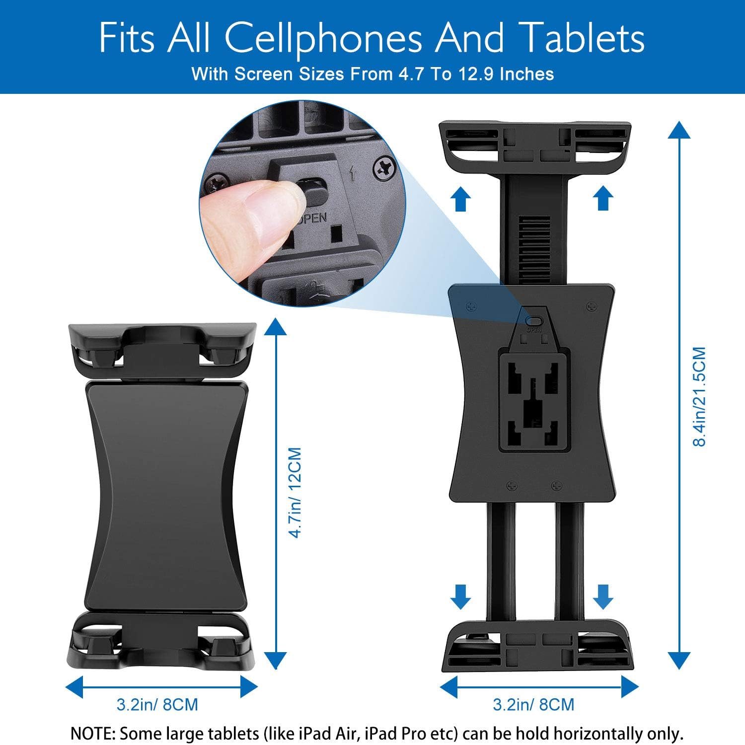 Cenawin Universal Tablet Tripod Adapter for 4.7‑12.9‑Inch Devices